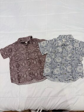 Old Navy Toddler Boys Paisley Snap Button Shirt Bundle 2T